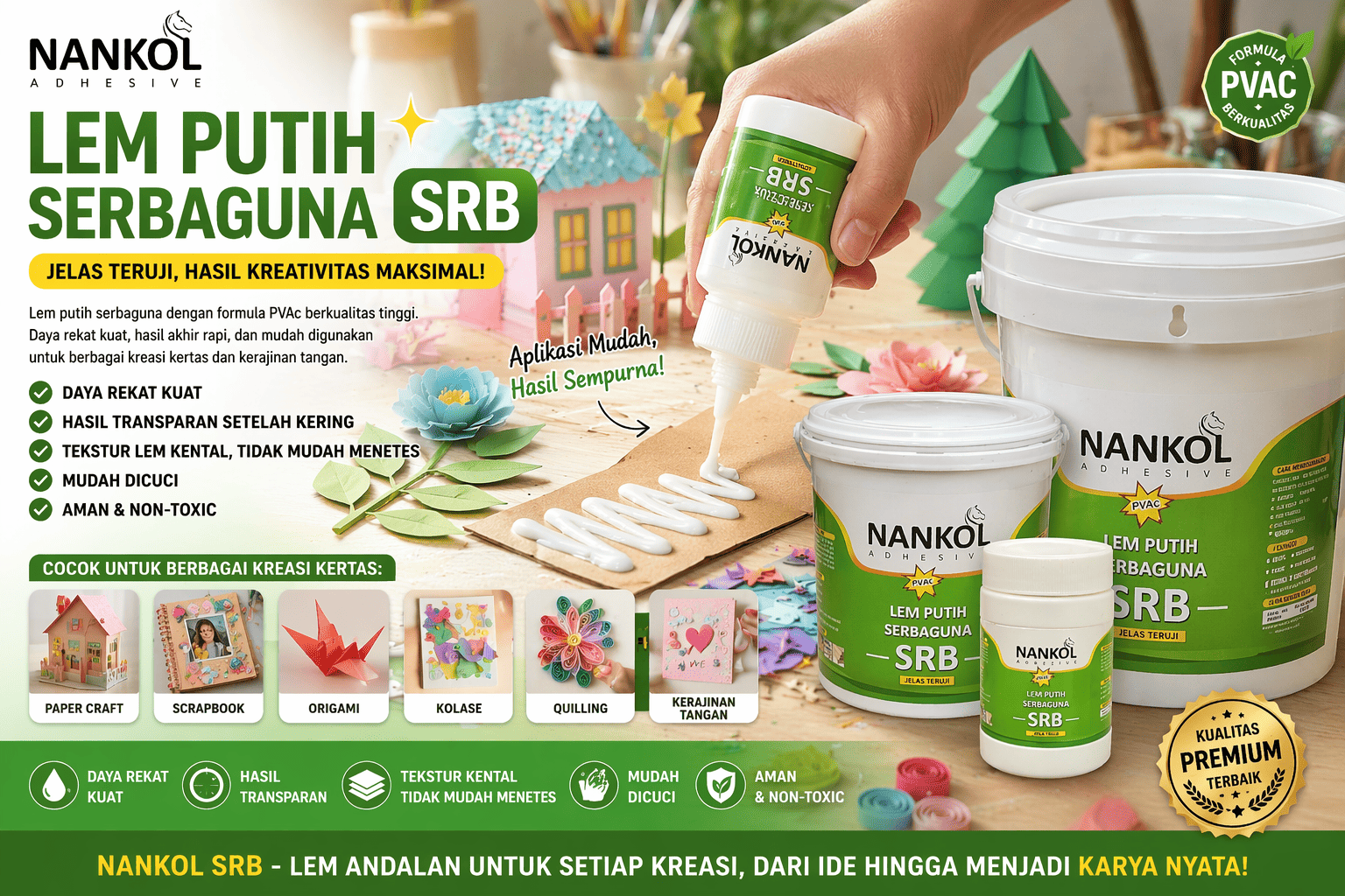 Lem Putih Serbaguna PVAC Nankol SRB (1)