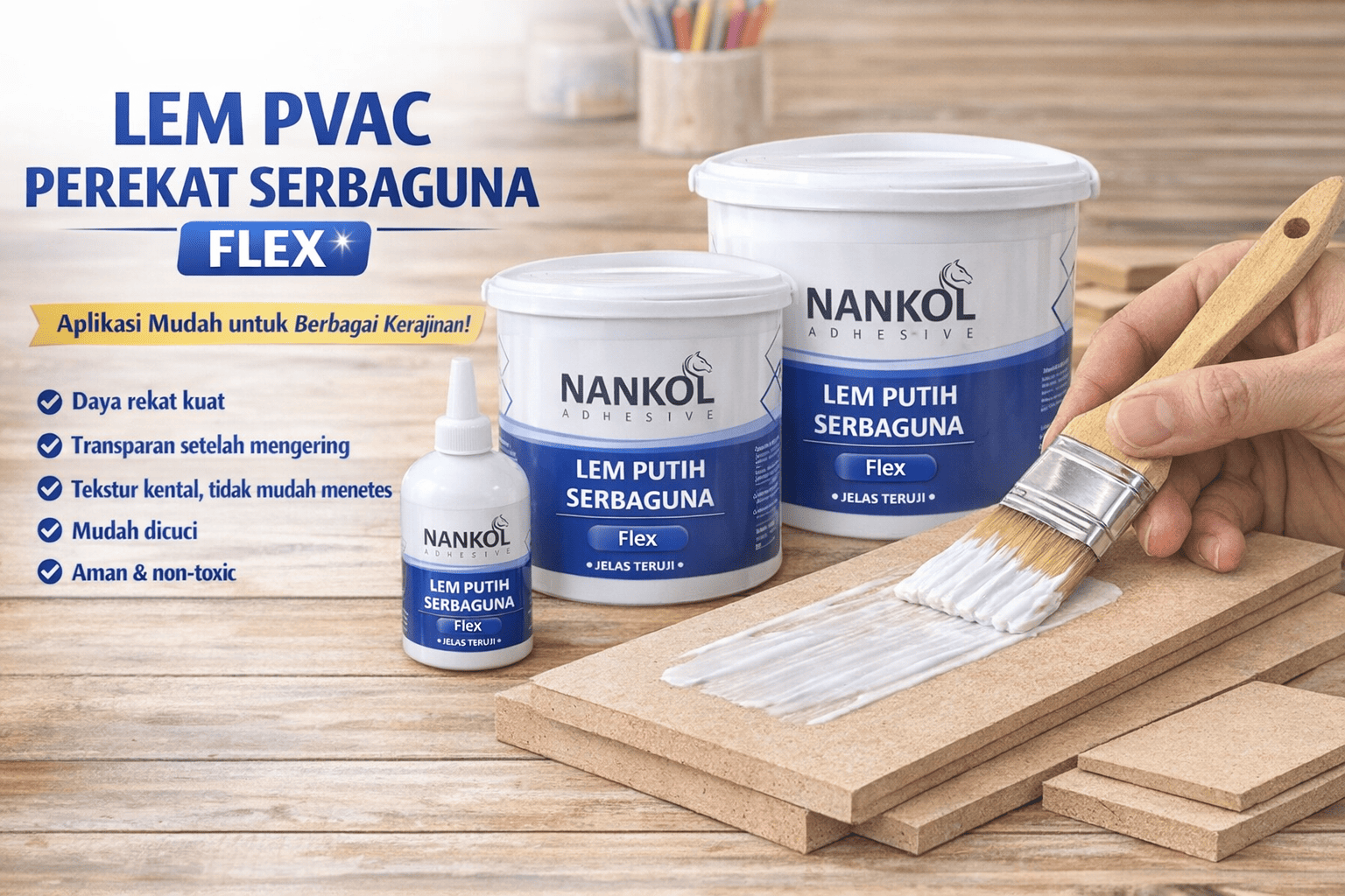 Lem Putih Serbaguna Murah kuatNankol Flex